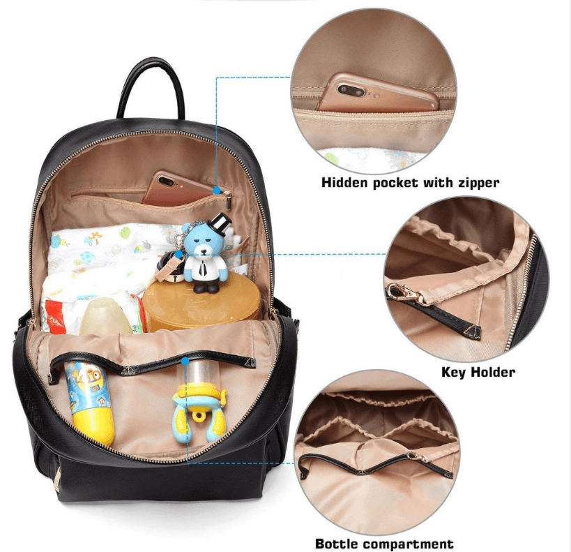 Faux Leather Diaper Bag | Pu Leather Diaper Bag | JoiKids