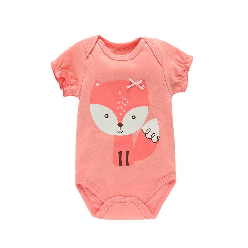 Pink cotton Animal Print onesie | JoiKids