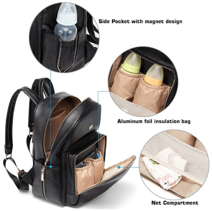 Faux Leather Diaper Bag | Pu Leather Diaper Bag | JoiKids