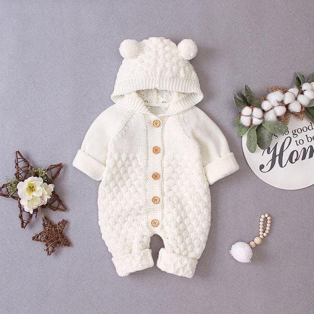 Hooded Romper Toddler | Newborn Baby Knitted Romper | JoiKids